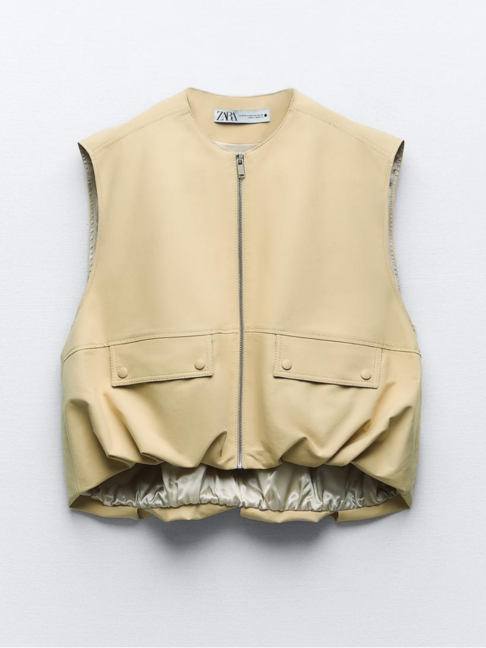 ZARA BEIGE BALLOON VEST